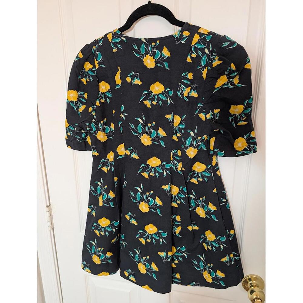 Free People Black‎ Adelle Floral Mini Dress Tunic Size XS - Picture 5 of 9